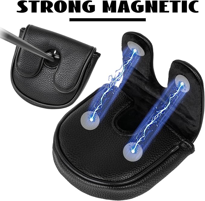 Craftsman Golf Leather Black Mallet Putter Headcover Head Cover Protector Case - Image 2