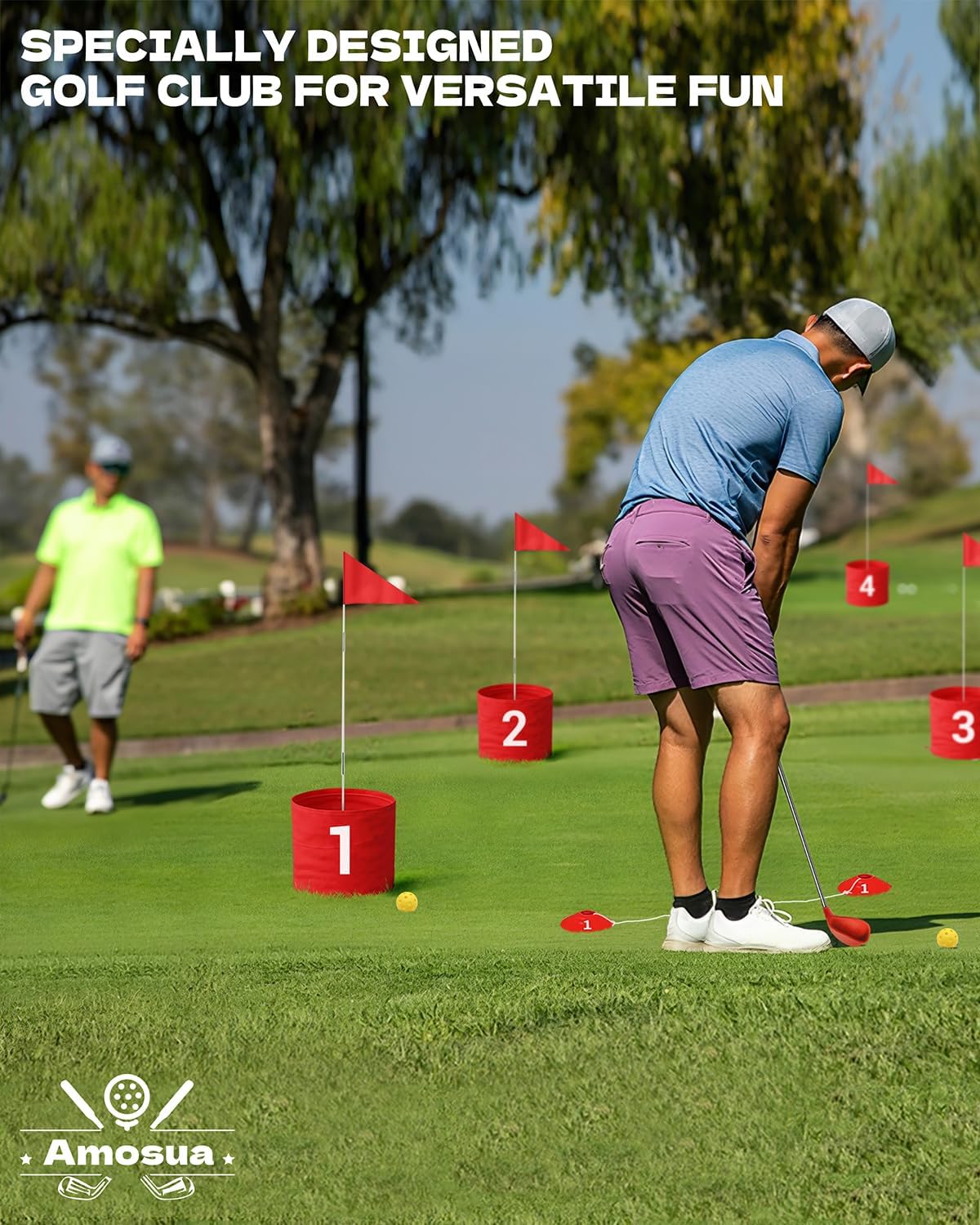 2-Pack Club Golf for Backyard Outdoor Golf with Lightweight Shaft – Play Golf Chipping Game in Parks, Yards, Grass – Ideal for Plastic & Foam Balls – Fun for All Ages