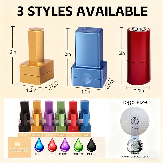 Personalized Golf Ball Stamp Golf Marker Custom Name Golf Ball Stamper - Image 2