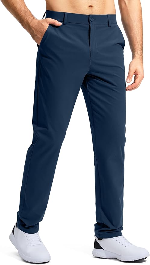 Pudolla Men's Golf Pants Stretch Work Dress Comfy Pants 30"/32"/34" Lightweight by PudollaSports