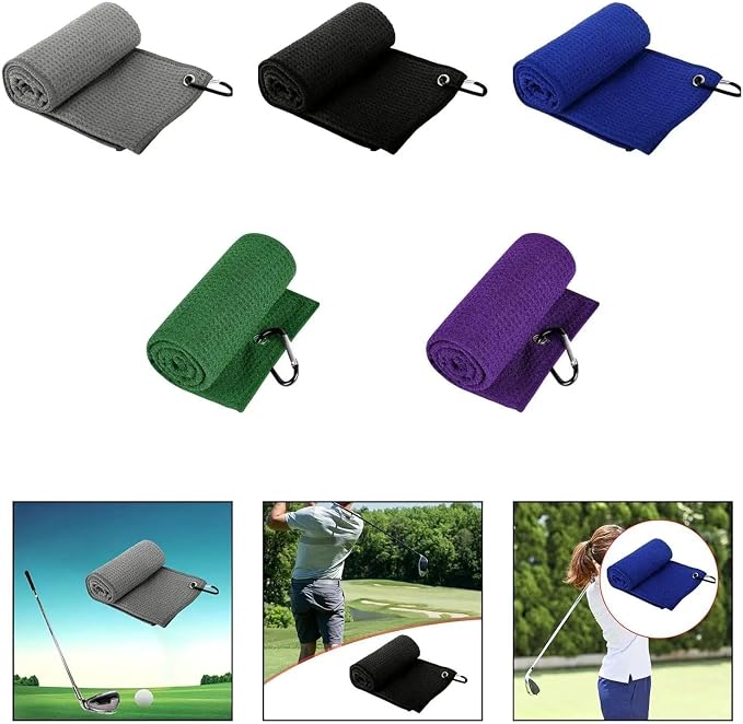Golf Towel with Clip, Soft Microfiber Cleaning Cloth - Image 2
