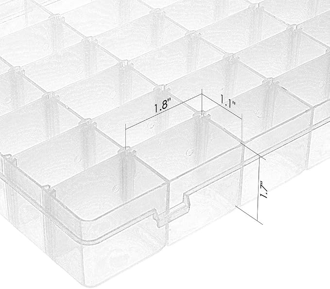Gospire 36 Grids Clear Plastic Jewelry Box Organizer Storage Container - Image 9