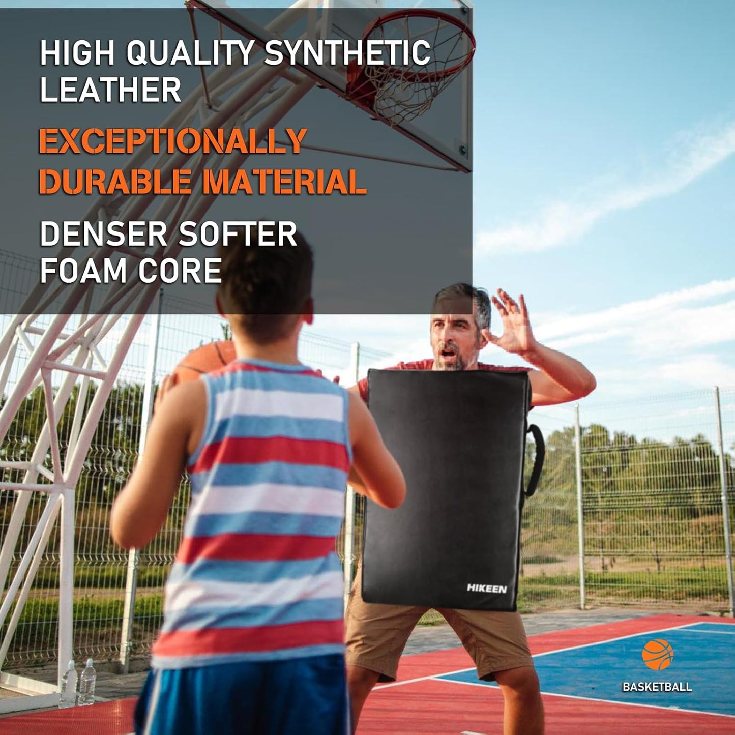 Hikeen Football Blocking Pad Training Equipment Denser Softer Foam Kick Pads for Football, Basketball, Hockey, Lacrosse Tackle Dummy - 24"x16" Kick Shield Pad with Handles (1PCS)