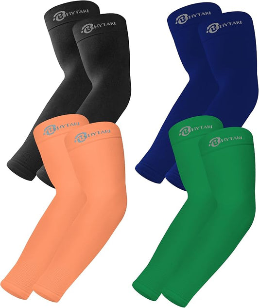 BHYTAKI UV Sun Protection Arm Sleeves, UPF 50 Sports Cooling Arm Compression by BHYTAKI