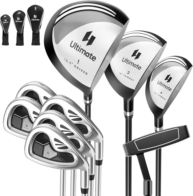 ULTIMATE Men's Complete Golf Club Set – Right-Handed, 9/11-Piece Full Set by ULTIMATE