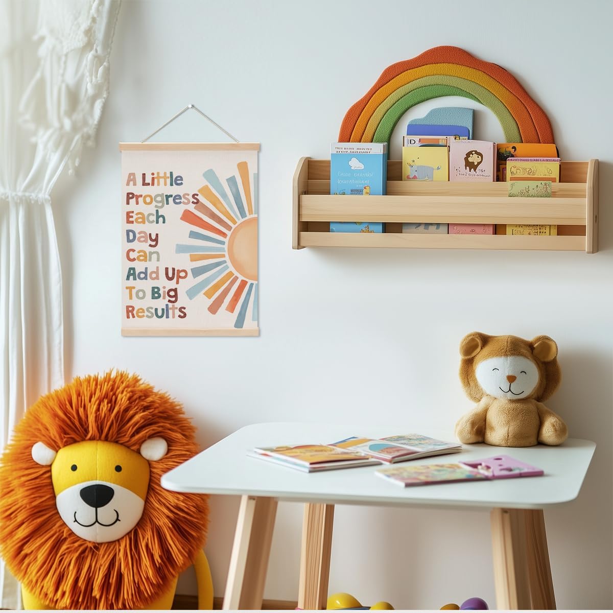 Inspirational Boho Sun Poster Hanger, Classroom Decor Growth Mindset Wall Decor, Sunshine Posters, Educational Posters Wall Art Wall Hanging Banner Bedroom Nursery Home Baby Room Decor