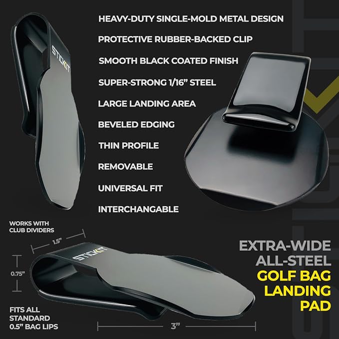 STICKIT Magnetic Golf Bag Landing Pad I Metal Bag Clip - Image 2