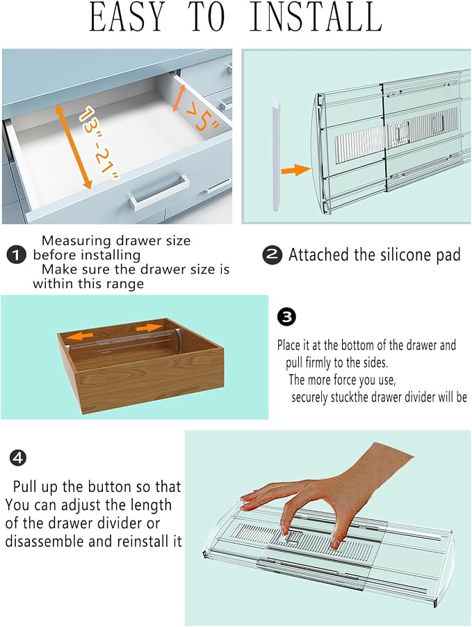 8 Pack Adjustable Drawer Dividers - Image 3