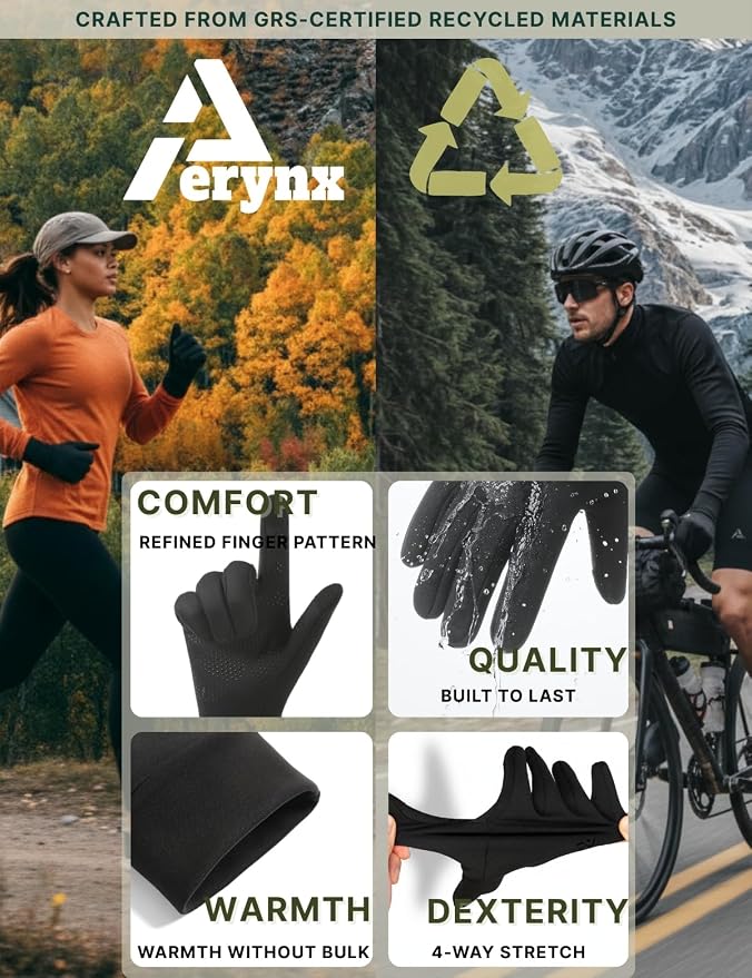 Lightweight Running Winter Gloves Touch Screen Gloves Liners - Image 2