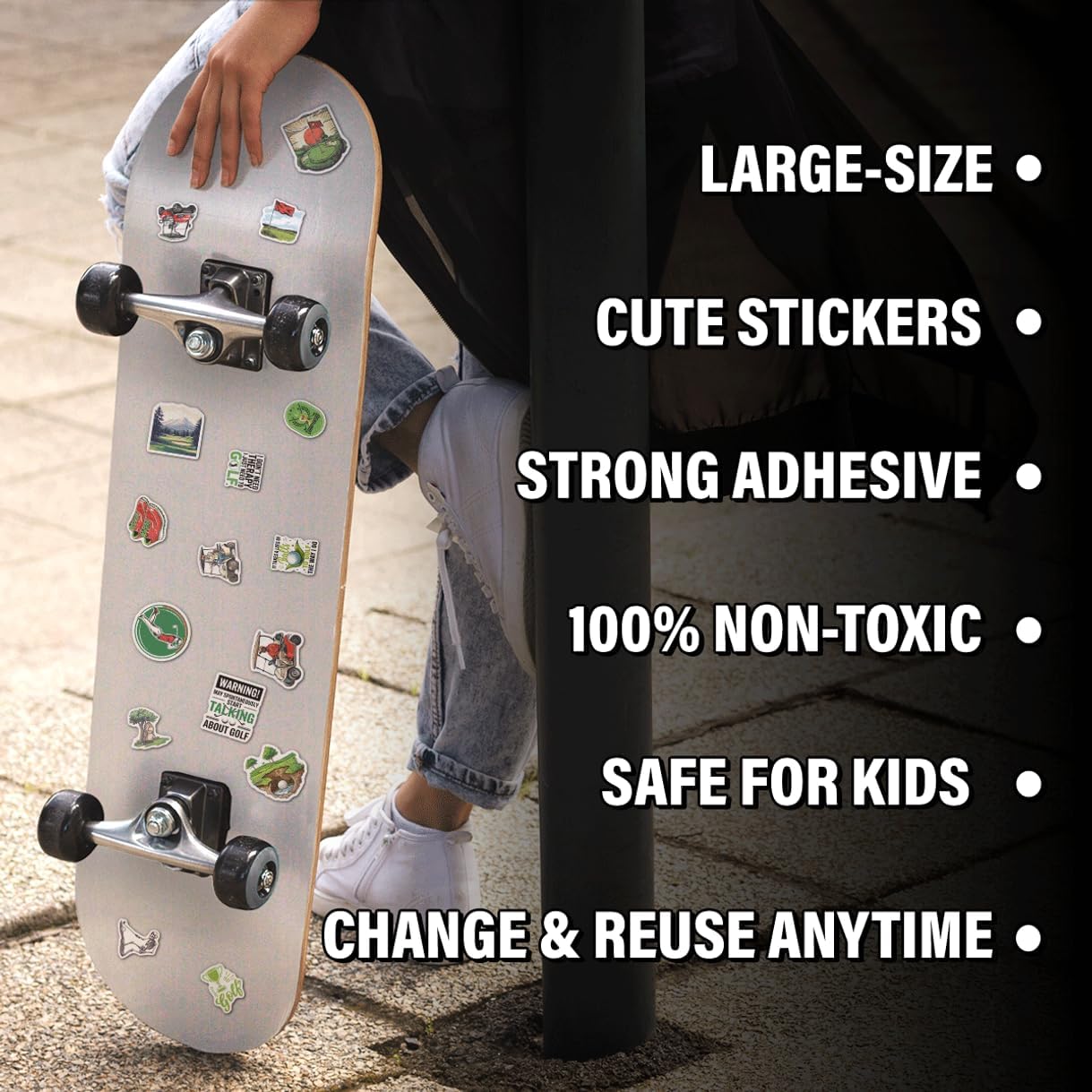 108Pcs Golf Themed Stickers Pack for Men Women Teens Lovers Vinyl Decals Laptop Water Bottle Notebook Bag Cooler Luggage Durable Cart Ball Club Designs Wall