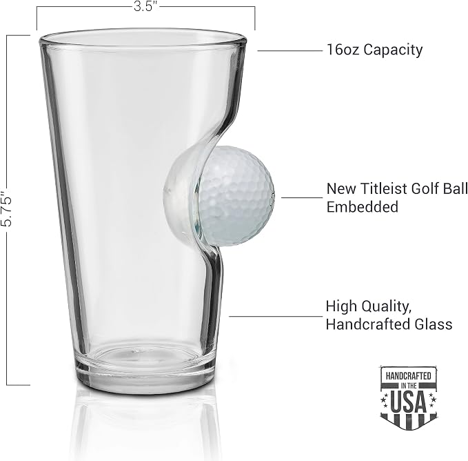 BenShot Golf Ball Pint Glass - 16oz | Made in the USA - Image 3