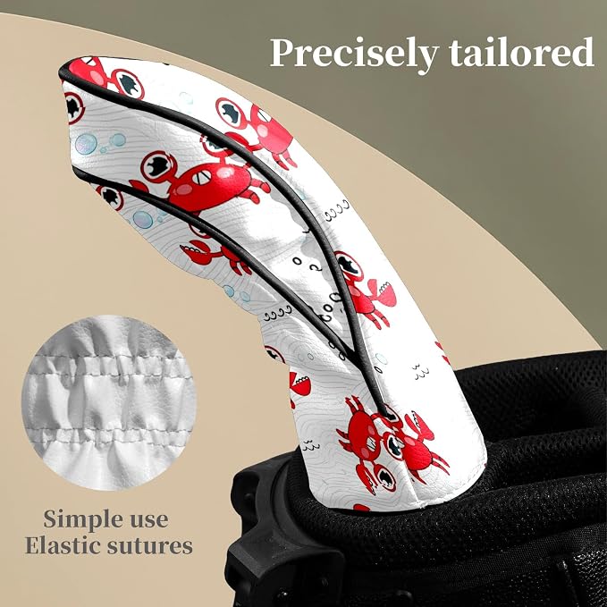 Premium Leather Golf Club Headcovers, Mango Pattern Fits Driver Hybrid Fairway - Image 5