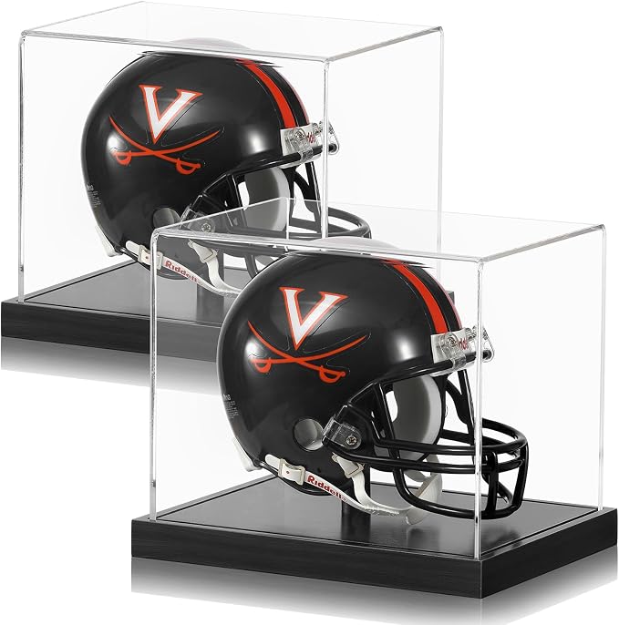 Clear Acrylic Mini Helmet Display Case, Protective Sports Memorabilia Storage by JupDec