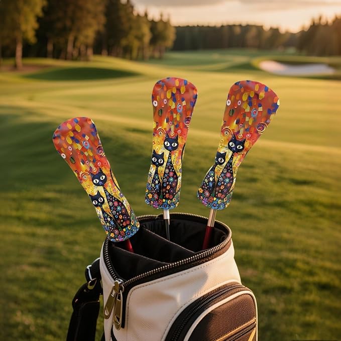 Golf Club Head Covers for Club Protective, Waterproof PU Leather Driver Fairway - Image 3