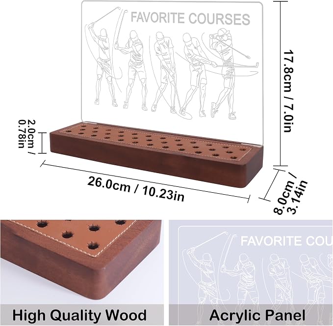 Light Up Golf Pencil Display Case, Wooden Acrylic Accessories - Image 7