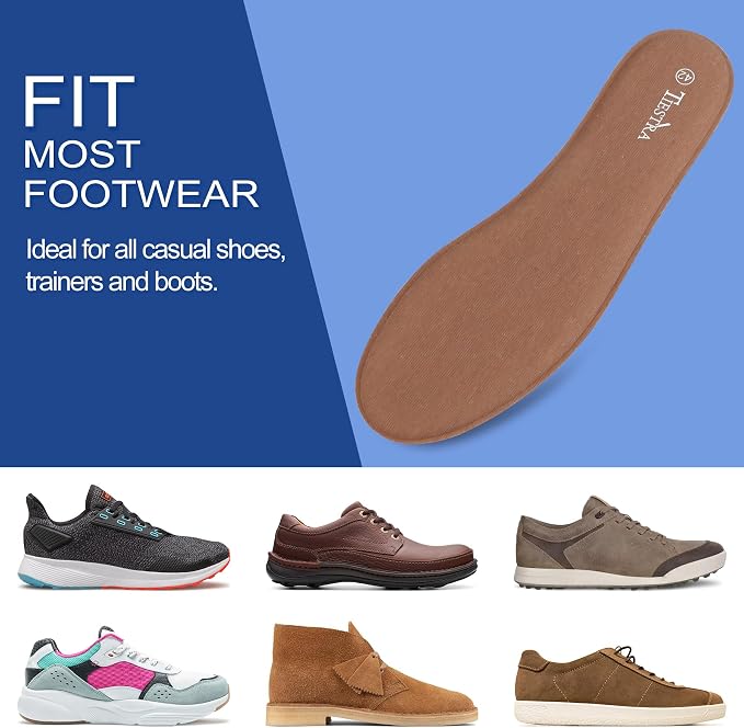 2 Pair -Shoe Inserts for Mens Memory Foam Insoles, Replacement Insoles for Work - Image 5