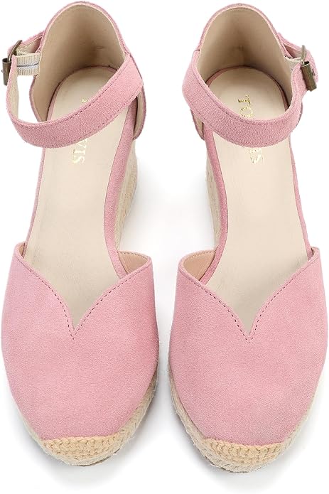 Platform Wedges Sandals for Women, Ankle-Strap, Cap Toe, Summer Espadrilles - Image 7