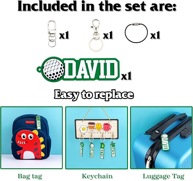 Personalized Sports Golf Keychain – Custom Name Tag, Bag Tag, Luggage Tag – Gift - Image 3