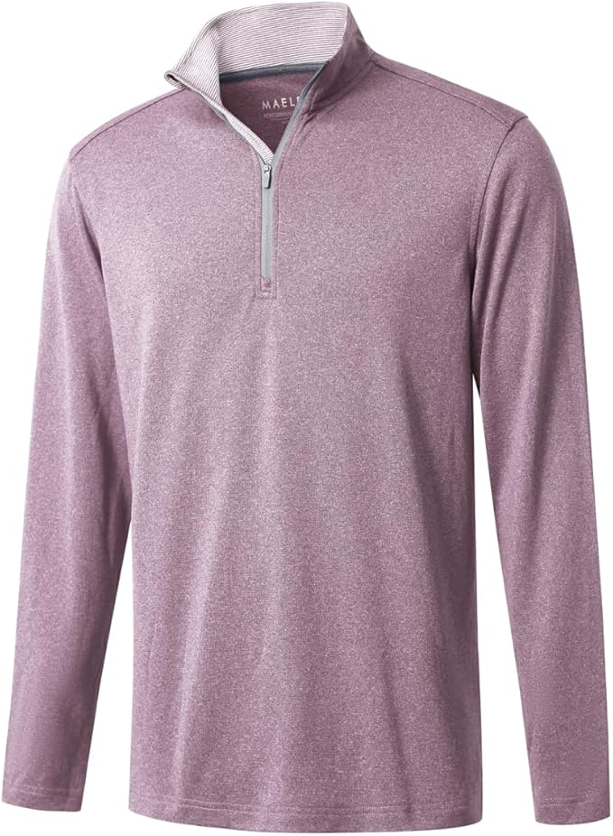 M MAELREG Quarter Zip Golf Pullover Men Dry Fit Long Sleeve Performance Wicking by MAELREG