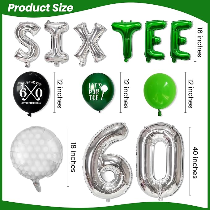 60th Birthday Decorations, Golf Themed 60th Birthday Party Decorations Gifts - Image 6