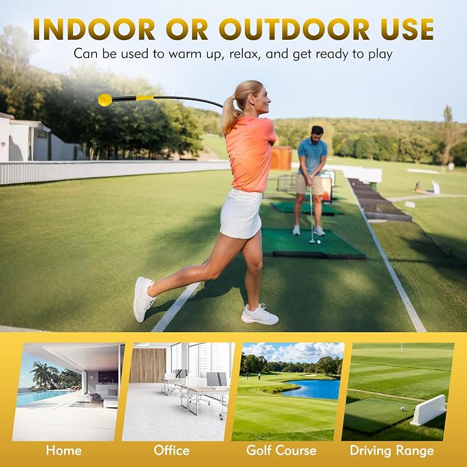 GYMAX Golf Swing Trainer, Warm-Up Stick - Image 6