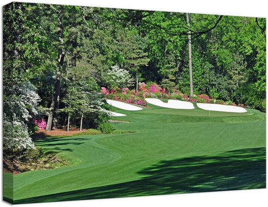 Augusta Golf Course Wall Art for Living Room Bedroom Bathroom Home Decorations Golf Art Golf Course Poster Picture Framed Artwork Canvas Prints Framed Ready to Hang(12''H x 16''W)