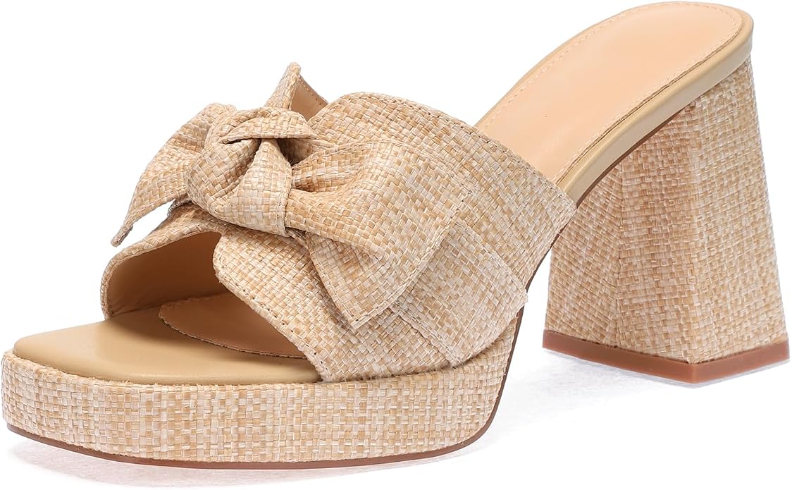 Monrovia Womens Sandals Heels for Women Slide On Block Chunky Platform High by Monrovia