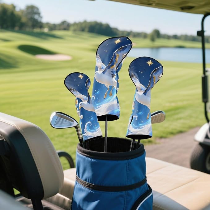 Blue Leather Golf Club Head Covers - Image 6