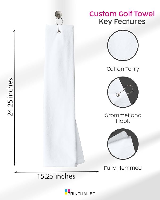 Custom Golf Towel for Golf Bags, Balls - Image 2