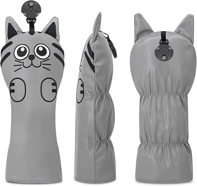 Golf Kitty Head Cover Golf Club White Leather Headcovers 1pc/4pcs Set Fits - Image 3