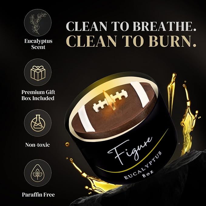 All-Natural Football Candle – Eucalyptus Scent | Hand-Poured in The USA | - Image 6
