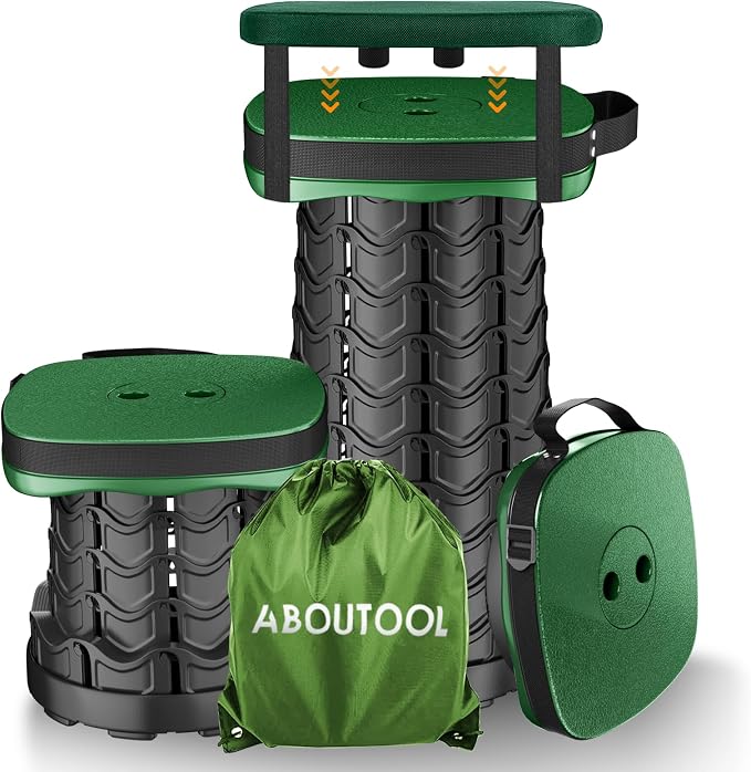 Folding Camping Stool, Square Collapsible Portable Stool by aboutool