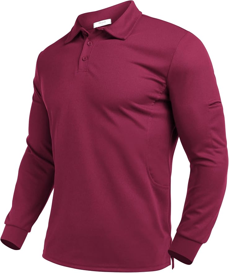 Deyeek Men's Polo Shirts Long Sleeve Golf Polo Shirts by Deyeek