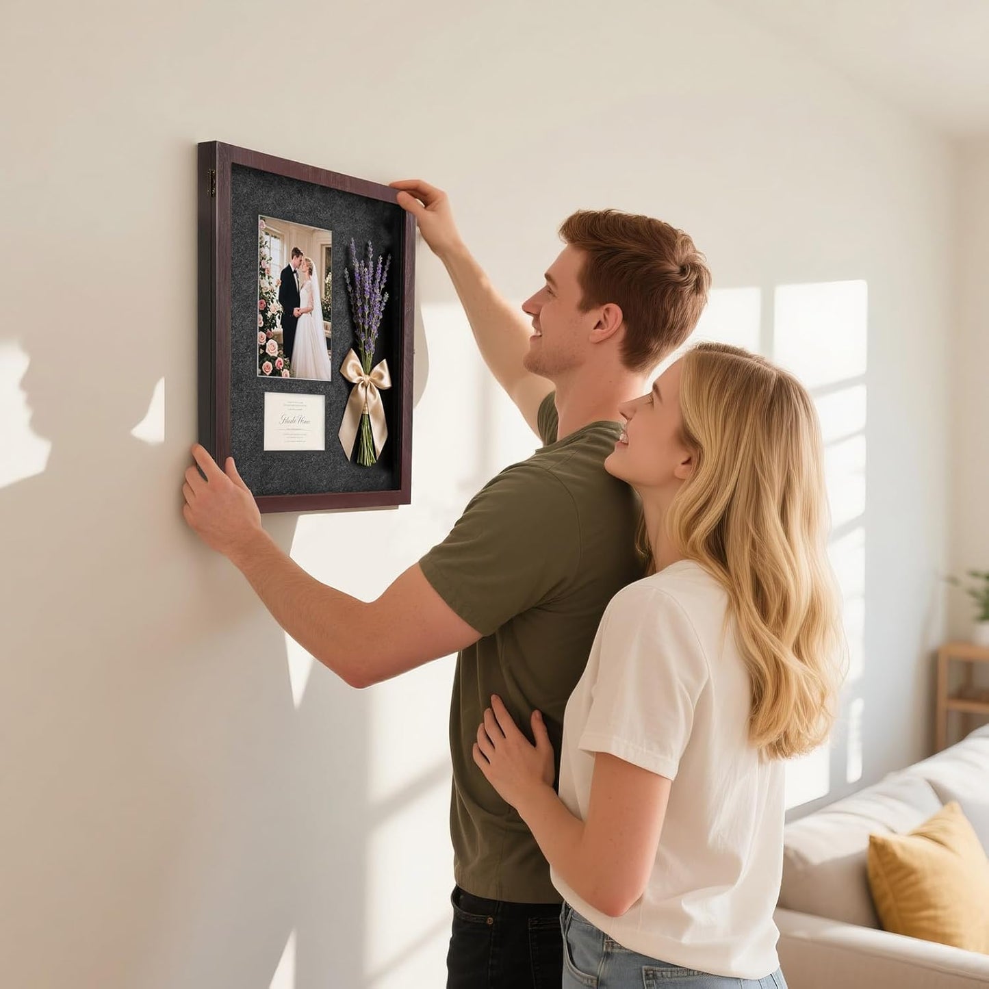 11X14 Shadow Box Frame with Slot, Medal/Challenge Coin Display Case, Wedding Keepsake/Pet Memorial/Baby Shadow Box, Best Bridal/Engagement/Wedding Registry/House Warming Gifts for Couple, Bride, Groom