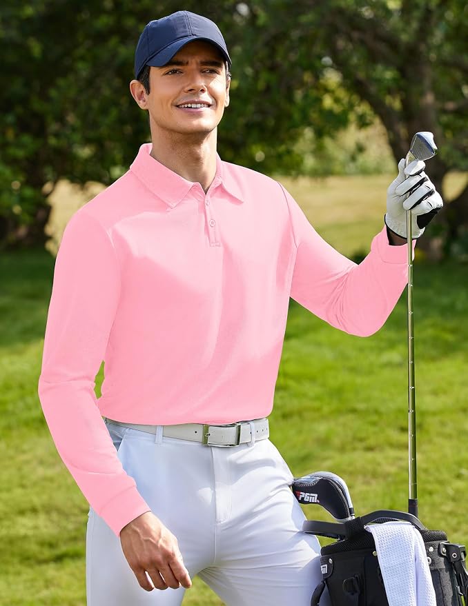 Deyeek Men's Polo Shirts Long Sleeve Golf Polo Shirts - Image 5
