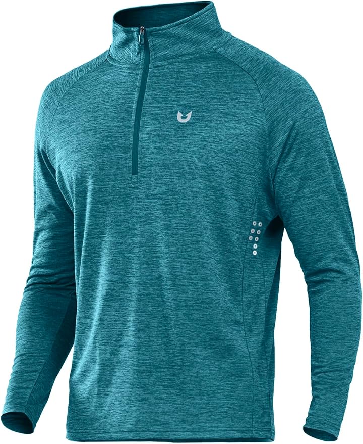 NORTHYARD Quarter Zip Pullover Men Running Shirt Long Sleeve Moisture Wicking by NORTHYARD