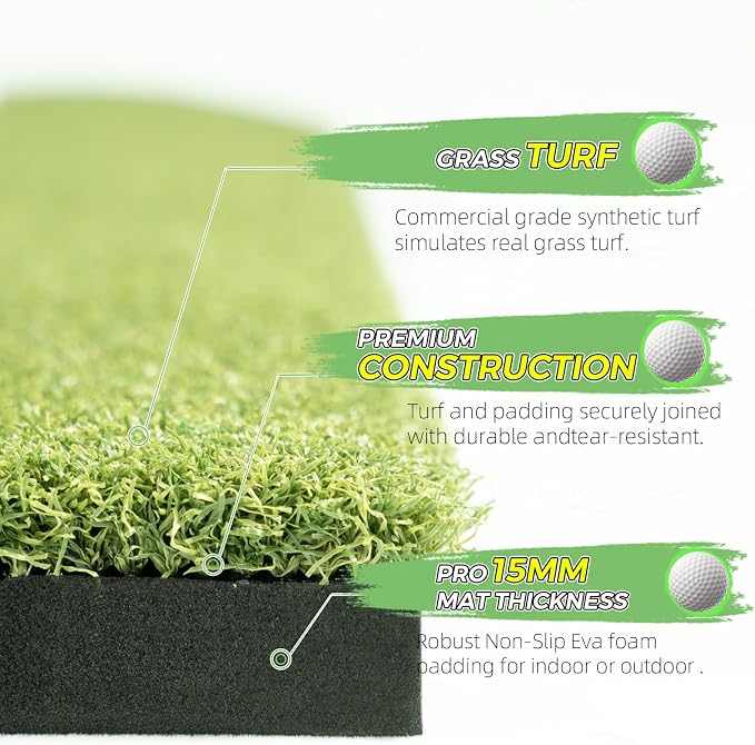 Golf Hitting Mat Indoor Outdoor, 5 * 4ft Thickened Golf Practice Mat - Image 4