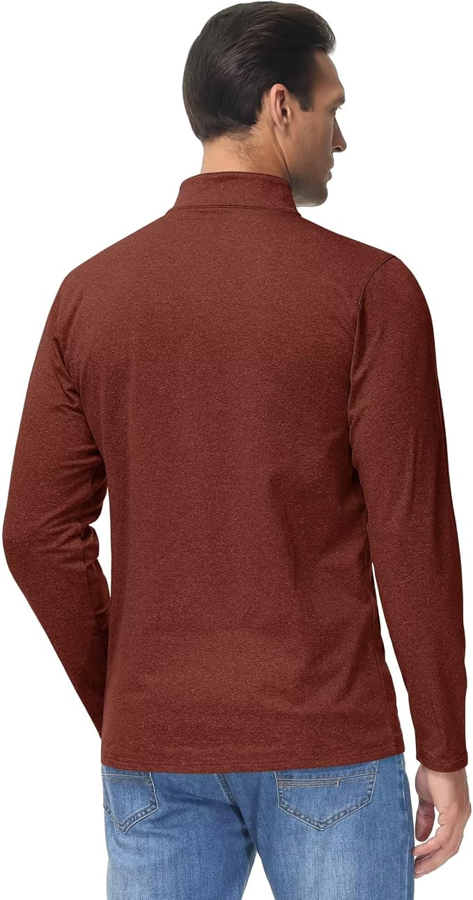 Boladeci Men's Quarter Zip Pullover Premium Fleece Lined Heather Long Sleeve - Image 6