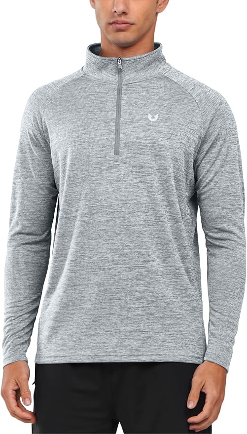 NORTHYARD Quarter Zip Pullover Men Running Shirt Long Sleeve Moisture Wicking - Image 2