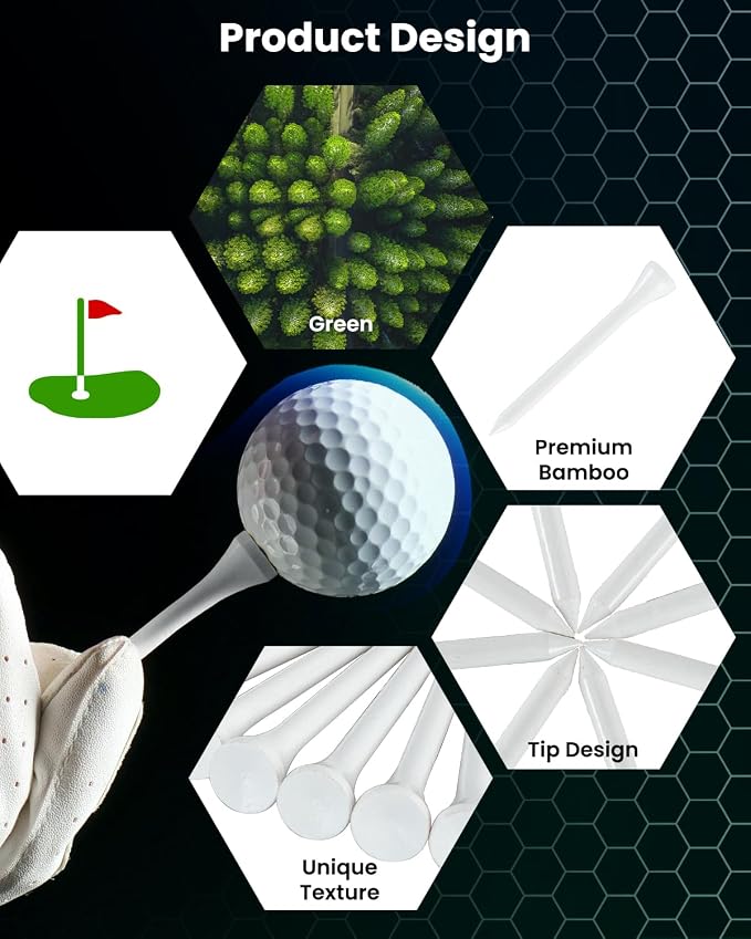 Bamboo Golf Tees 1000 PCS, 2-3/4 inch & 3-1/4 inch Length, Stronger Than Wood - Image 6