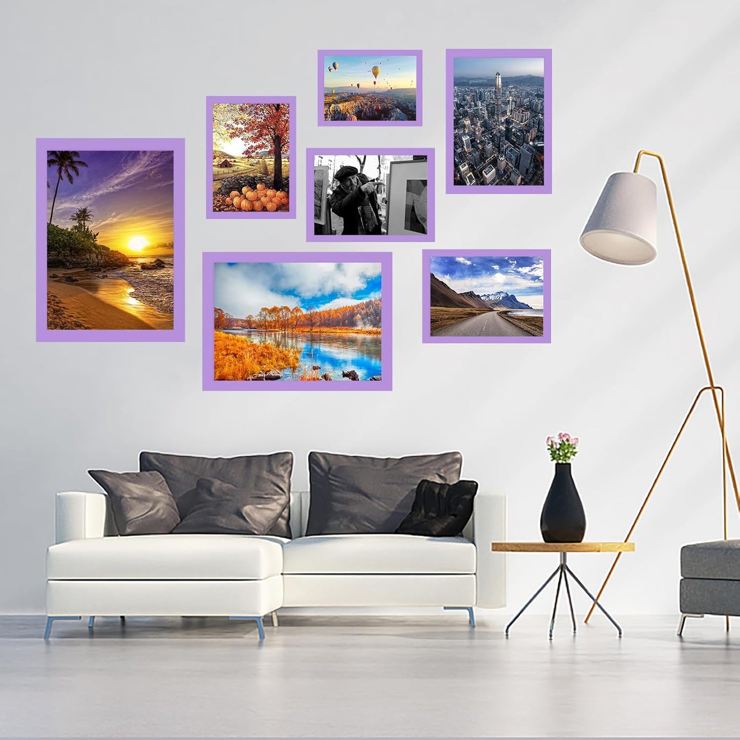 10x14 inch Wood Picture Frames for Wall Hanging,Diamond Painting Frames Rectangle Baby Scan Picture Frame for Family Walls Decoration,Anniversary,Wedding,Christmas,Halloween,Shower,Certificate (Purple)