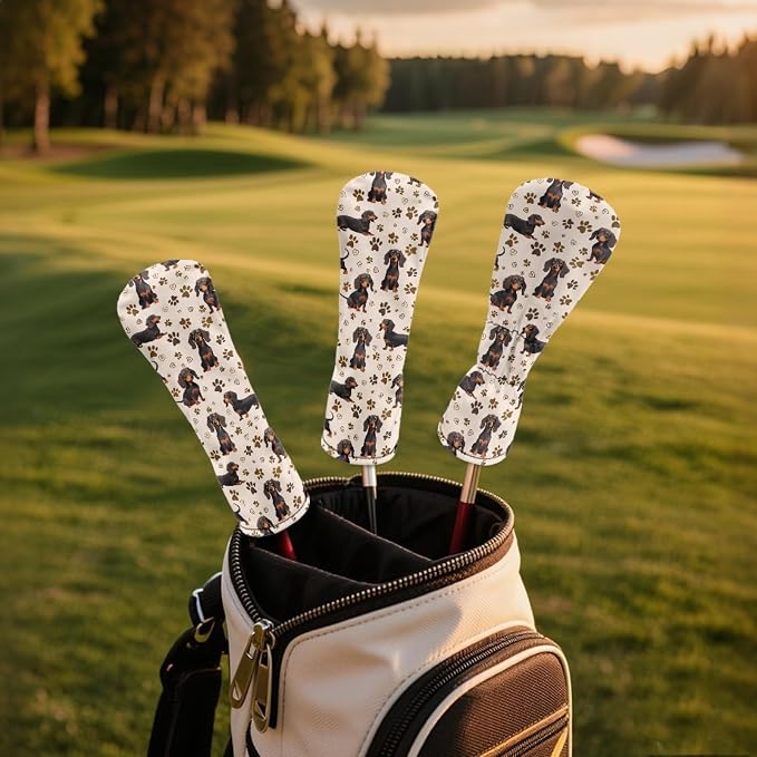 Golf Club Head Covers for Club Protective, Waterproof PU Leather Driver Fairway - Image 3