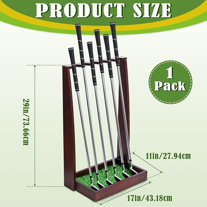 Lenwen Wooden Golf Putter Stand Golf Club Holder Stand Wooden Display Rack - Image 2