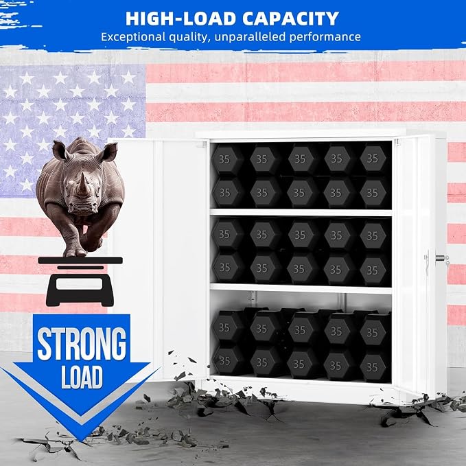 INTERGREAT Metal Garage Storage Cabinet, Small Steel Cabinet - Image 5