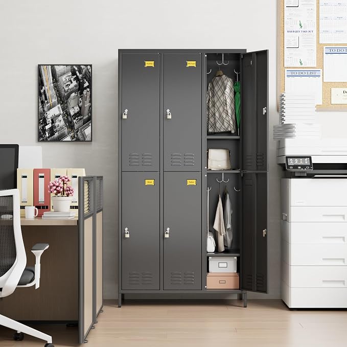 METAN Metal Locker for School Office Gym Bedroom, 6 Doors Steel Storage Locker - Image 8