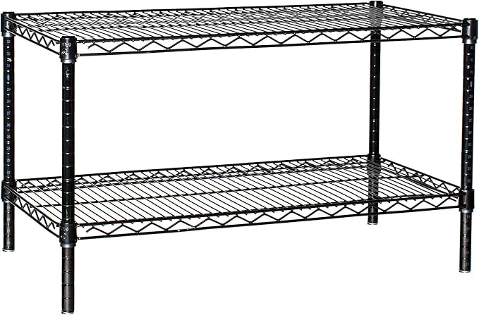 Omega Shelving Storage | 2 Tier Starter Shelving Unit 12" Deep x 24" Wide x 14" by OmegaProductsCorporation