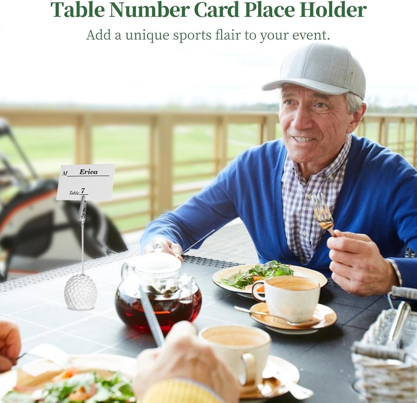 12 Resin Golf Memo Clips with Alligator Clips, Card & Photo Holders for Table Numbers, Weddings, Offices