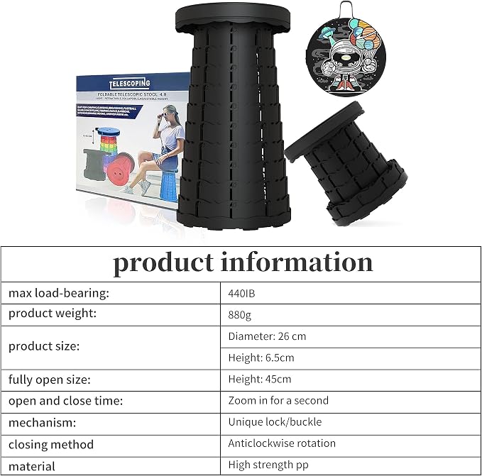 ALEVMOOM Upgraded Portable Collapsible Folding Stool - Image 9