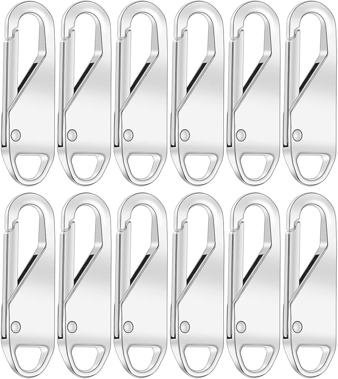 12Pcs Zipper Pull, Metal Zipper Pull Replacement, Detachable Zippers Pull Tabs, Metal Zippers Handle Mend Fixer Tab Repair, for Luggage Suitcase Backpacks Jacket