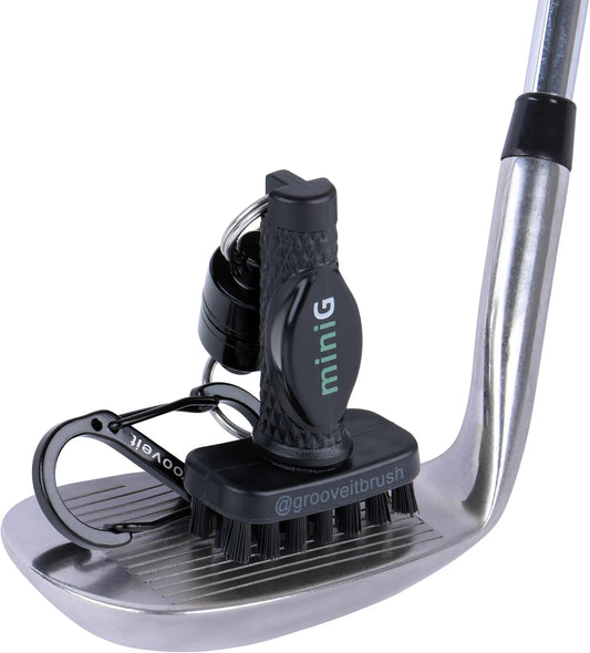 Grooveit Mini Golf Brush The Small MiniG 'Dry Scrubber' Features A Detachable Magnet, Heavy-Duty Nylon Bristles, and 3-Yr Warranty - Used On All Professional Golf Tours - Golf Accessory of 2023